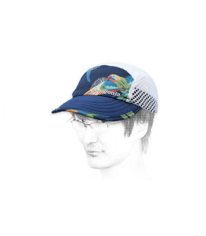 Luchtdoorlatende cap-print van P Duckbill Cap Parrots stone blue